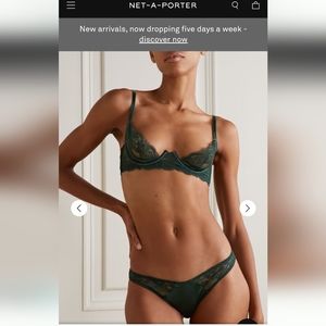 GREEN BRA AND PANTY NET A PORTER